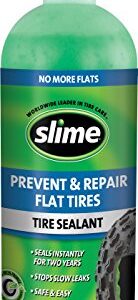 Slime 10008 Flat Tire Puncture Repair Sealant, Prevent and Repair, Tubeless Mower and ATV Tires, Non-Toxic, eco-Friendly, 24 oz Bottle