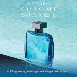 Azzaro Chrome Eau de Toilette - Fresh Mens Cologne - Citrus, Aquatic & Woody Summer Fragrance - Lasting Wear - Luxury Perfumes for Men, 1.0 Fl. Oz