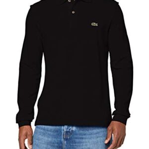 Lacoste mens Classic Long Sleeve Pique Polo Shirt, Black, Large US