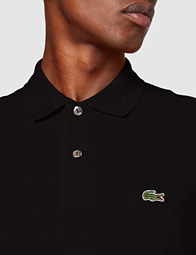 Lacoste mens Classic Long Sleeve Pique Polo Shirt, Black, Large US