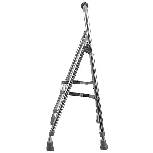 DMI Folding Hemi-Walker Provides Support, Aluminum, Silver, 30'- 35', FSA & HSA Eligible, Lightweight, Superior Support, Comfortable Hand Grips, Easy To Open And Close