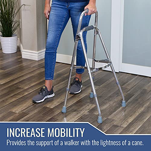 DMI Folding Hemi-Walker Provides Support, Aluminum, Silver, 30'- 35', FSA & HSA Eligible, Lightweight, Superior Support, Comfortable Hand Grips, Easy To Open And Close