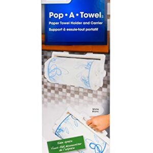 Camco Pop-A-Towel- Mountable or Portable Paper Towel Holder Dispenser, Keep Paper Towels Clean, Conserve Space in Your RV Kitchen (White) (57111)