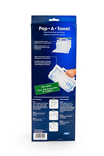 Camco Pop-A-Towel- Mountable or Portable Paper Towel Holder Dispenser, Keep Paper Towels Clean, Conserve Space in Your RV Kitchen (White) (57111)