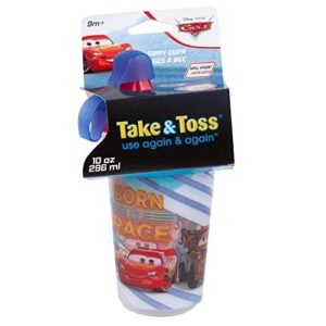 The First Years Plastic Disney Take & Toss Sippy, 10 Ounce, 3 Pack Cars