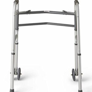 Medline Heavy Duty Bariatric Folding Walker with 5" Wheels with Durable Plastic Handles