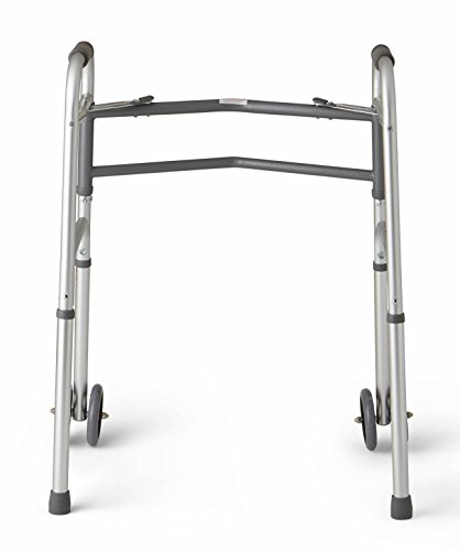 Medline Heavy Duty Bariatric Folding Walker with 5" Wheels with Durable Plastic Handles