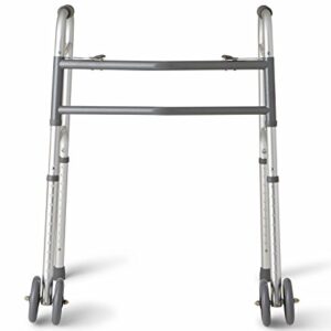 Medline Heavy Duty Bariatric Folding Walker with 5" Wheels with Durable Plastic Handles