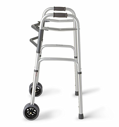 Medline Heavy Duty Bariatric Folding Walker with 5" Wheels with Durable Plastic Handles