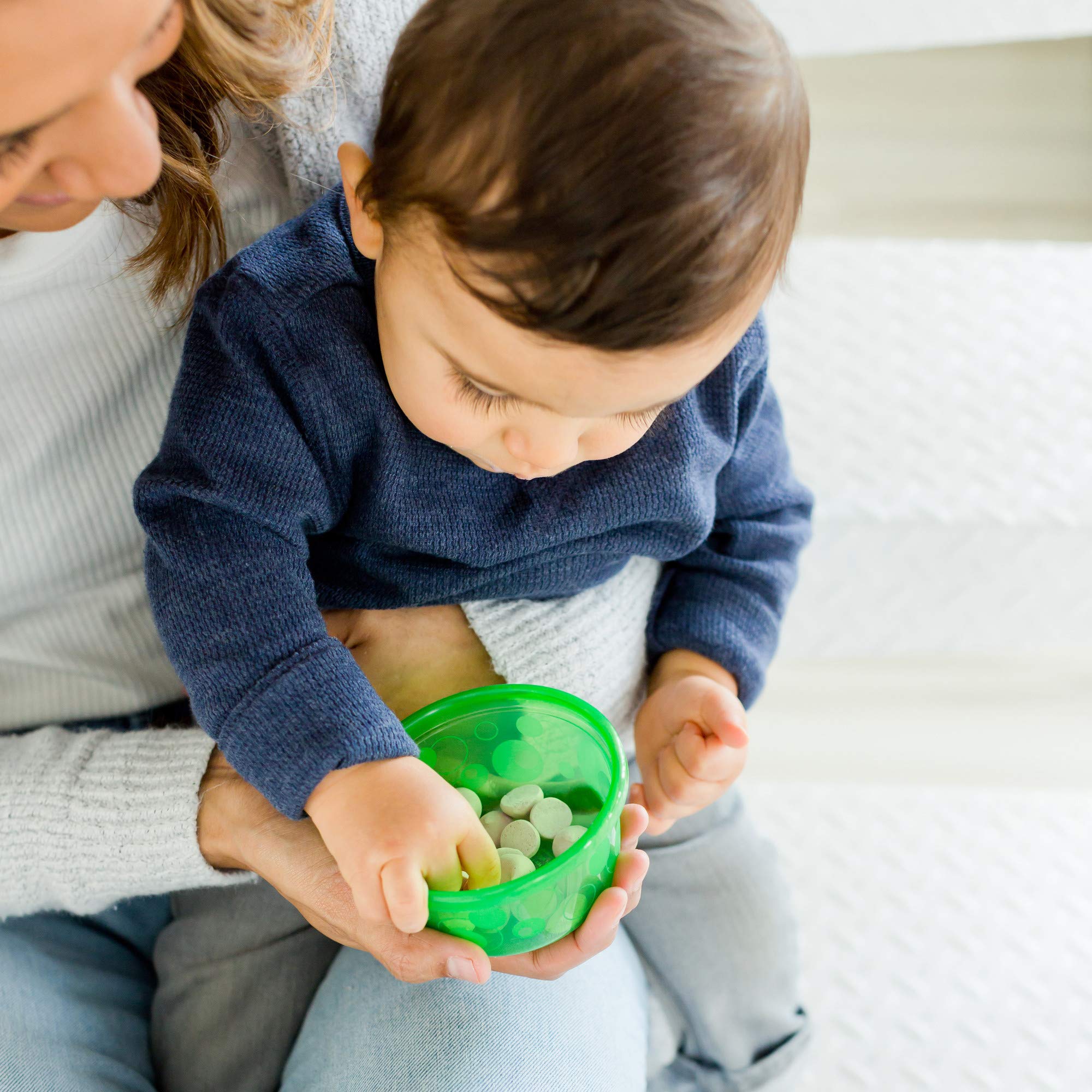 The First Years Take and Toss Toddler Feeding Set — Includes Dishwasher Safe Toddler Bowls, Toddler Snack Cups, Toddler Forks and Spoons, and Toddler Sippy Cups with Snap-On Lids — 28 Count