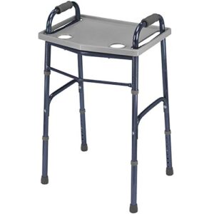 DMI Walker Tray With Cup Holders, Walker Tray For Folding Walkers, Gray