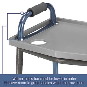 DMI Walker Tray With Cup Holders, Walker Tray For Folding Walkers, Gray