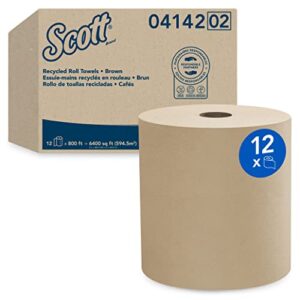 scott essential hard roll paper towels (04142), natural, 800' / roll, 12 rolls / case, 9,600' / case