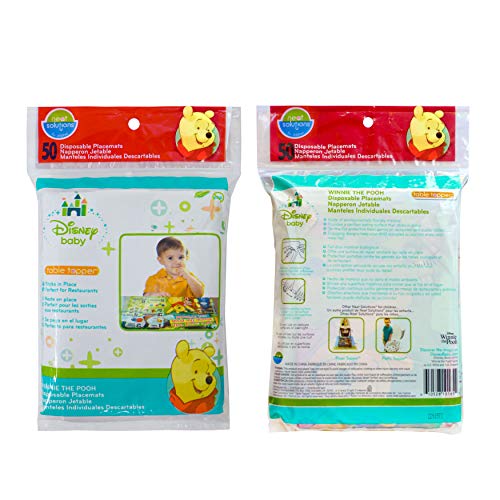 Disney Winnie The Pooh Table Topper Disposable Stick-on Placements in Reusable Package, 50 Count, Basic (10165)