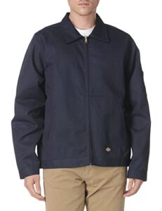 dickies mens unlined eisenhower jacket work utility outerwear, dark navy, x-large us