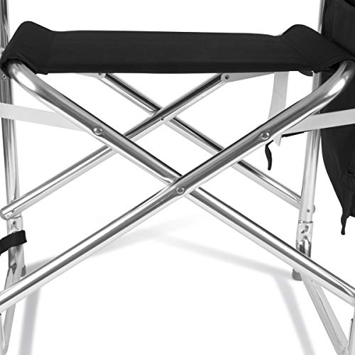 ONIVA - a Picnic Time brand - Sports Chair with Side Table, Beach Chair, Camp Chair for Adults, (Black)