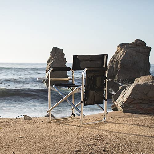 ONIVA - a Picnic Time brand - Sports Chair with Side Table, Beach Chair, Camp Chair for Adults, (Black)