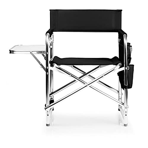 ONIVA - a Picnic Time brand - Sports Chair with Side Table, Beach Chair, Camp Chair for Adults, (Black)