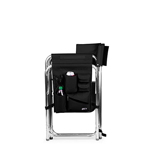 ONIVA - a Picnic Time brand - Sports Chair with Side Table, Beach Chair, Camp Chair for Adults, (Black)