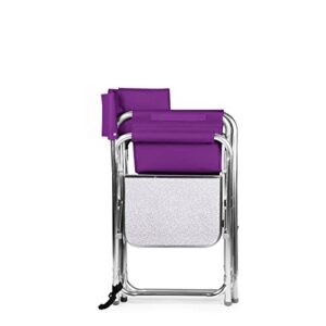 ONIVA - a Picnic Time brand - Sports Chair with Side Table, Beach Chair, Camp Chair for Adults, (Purple)