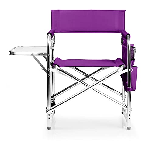 ONIVA - a Picnic Time brand - Sports Chair with Side Table, Beach Chair, Camp Chair for Adults, (Purple)