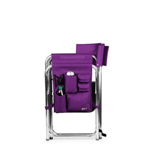 ONIVA - a Picnic Time brand - Sports Chair with Side Table, Beach Chair, Camp Chair for Adults, (Purple)