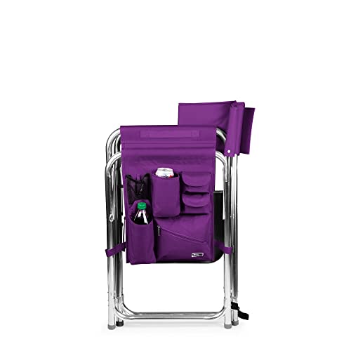 ONIVA - a Picnic Time brand - Sports Chair with Side Table, Beach Chair, Camp Chair for Adults, (Purple)