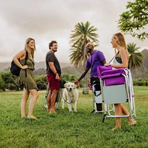 ONIVA - a Picnic Time brand - Sports Chair with Side Table, Beach Chair, Camp Chair for Adults, (Purple)