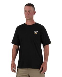 caterpillar men's trademark t-shirt (regular and big & tall sizes), black, x large