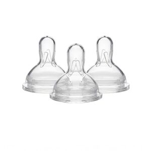 medela medium flow nipples with wide base, 3 pack, baby age 4-12 months, compatible with all medela breast milk bottles, made without bpa