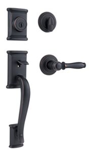 kwikset 98001-098 ashfield single cylinder handleset w/ashfield lever featuring smartkey in venetian bronze