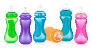 nuby plastic no-spill sport sipper, 10 ounce colors may vary