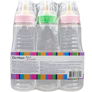 Gerber First Essential Clear View Plastic Nurser With Latex Nipple, BPA Free, Colors may vary, 3 Pack