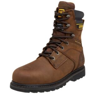 Cat Footwear Men's Salvo 8" Waterproof Steel Toe Thinsulate Work Boot, Dark Brown, 10.5