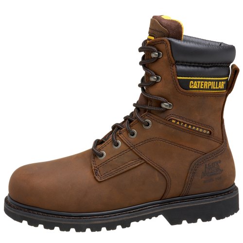 Cat Footwear Men's Salvo 8" Waterproof Steel Toe Thinsulate Work Boot, Dark Brown, 10.5