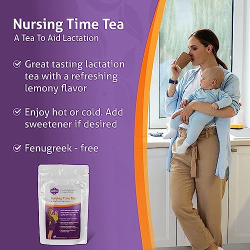 Milkies Nursing Time Lactation Tea to Increase Breast Milk Supply, 60 Servings, Organic and Natural Tea Supplement to Support Breastfeeding After Pregnancy with Fennel, Goat's Rue and Fenugreek-Free