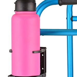 NOVA Cup Holder for Walker, Rollator, Transport Chair, Wheelchairs – Universal Fit on Round Tube Only, Adjustable & Foldable Drink Holder