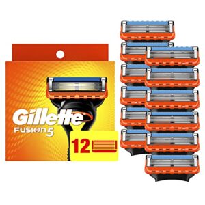 gillette fusion5 mens razor blade refills, 12 count, lubrastrip for a more comfortable shave