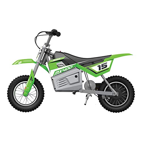 Razor MX400 Dirt Rocket Kids Ride On 24V Electric Toy Motocross Motorcycle Dirt Bike, Speeds up to 14 MPH, Green