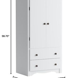 Prepac Monterey, 2-Door Armoire, White