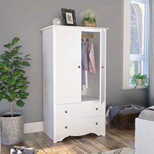 Prepac Monterey, 2-Door Armoire, White