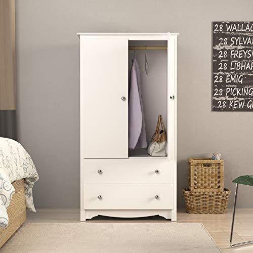 Prepac Monterey, 2-Door Armoire, White