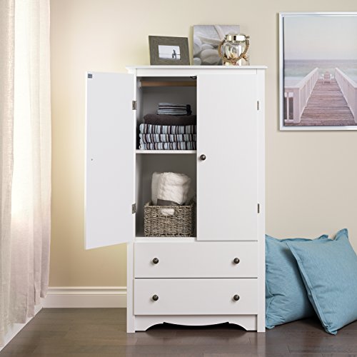 Prepac Monterey, 2-Door Armoire, White