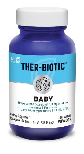 Klaire Labs Ther-Biotic Baby - Infant Probiotic Powder - Bifidobacterium Infantis & More - Gut & Immune Support Baby Probiotics - Hypoallergenic - Mix with Breast Milk or Food (120 Servings)