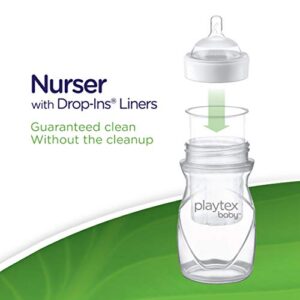 Playtex Baby Nurser Bottle Gift Set, with Pre-Sterilized Disposable Drop-Ins Liners, Closer to Breastfeeding