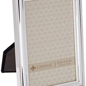 Lawrence Frames 510746 Metal Picture Frame Silver-Plate with Delicate Beading, 4 by 6-Inch