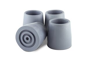 essential medical supply replacement walker/commode tips, gray, 1 1/8"