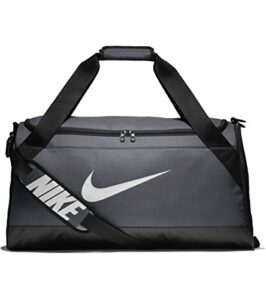 nike brasilia (medium) training duffel bag, flint grey/black/white, one size