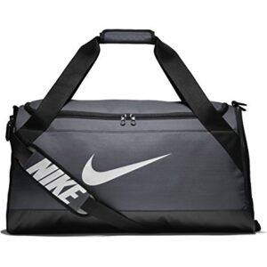 Nike Brasilia (Medium) Training Duffel Bag, Flint Grey/Black/White, One Size