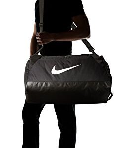 NIKE Brasilia Training Duffel Bag, Black/Black/White, Medium